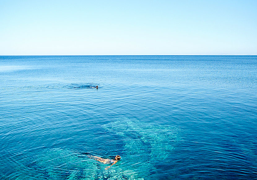 Snorkla vid Agia Anna beach. Amorgos.