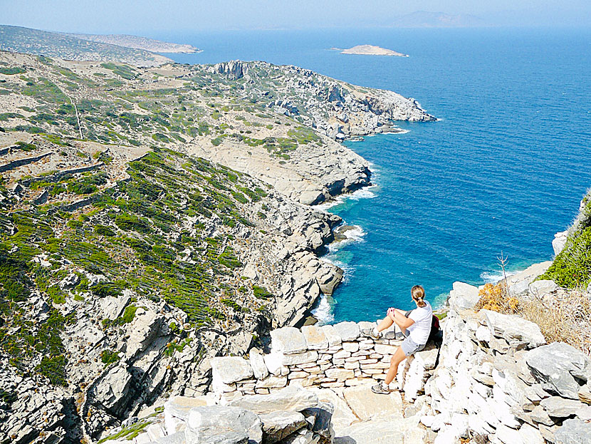 Ancient Arkesini på Amorgos i Kykladerna.