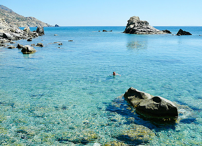 Amorgos bästa stränder. Amoudia beach.