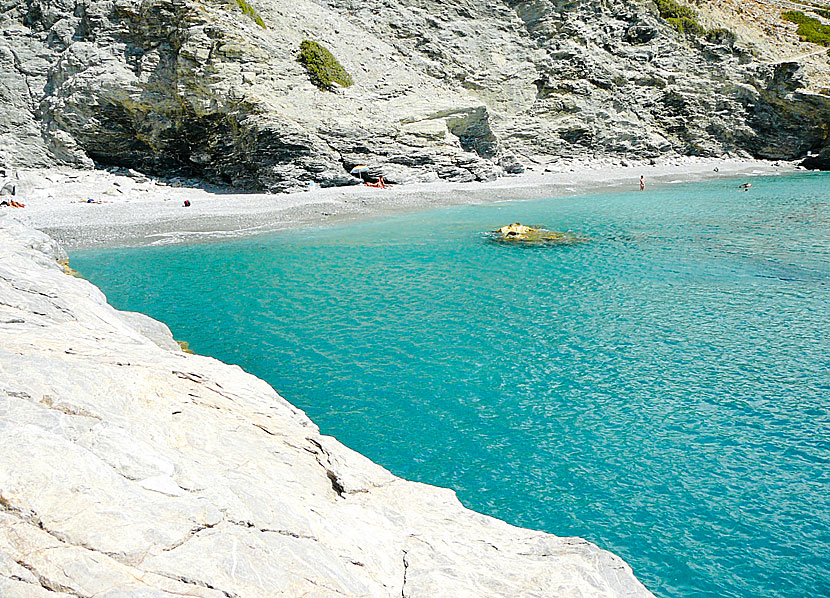 Amorgos bästa stränder. Mouros beach.