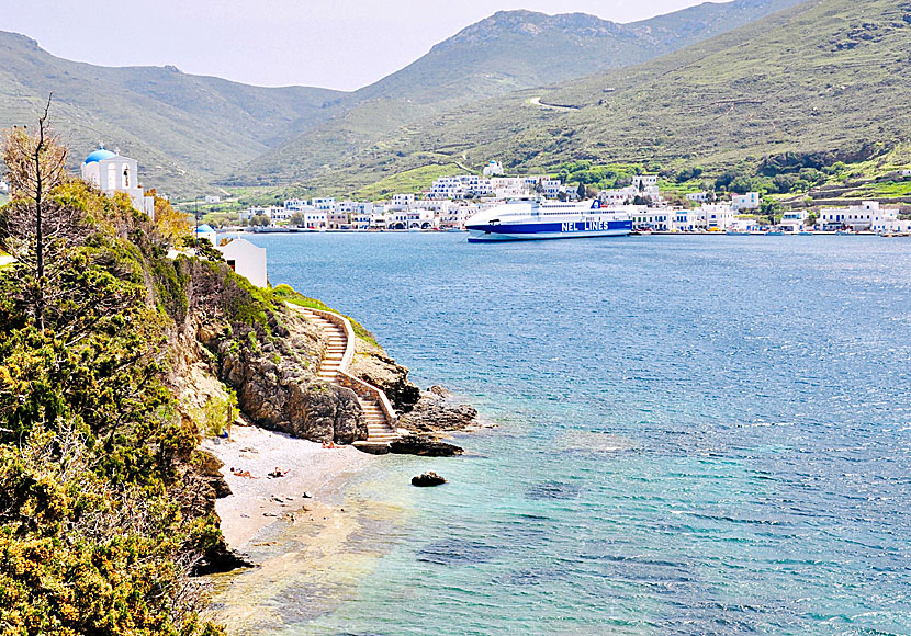 Amorgos bästa stränder. Nekrotafeio beach.