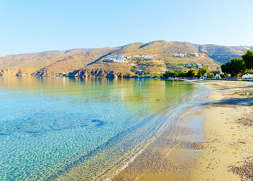 Aegiali beach och Aegialis Hotel & Spa på Amorgos.