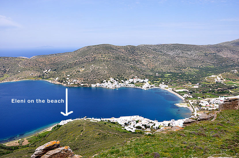 Eleni on the beach. Katapola. Amorgos.