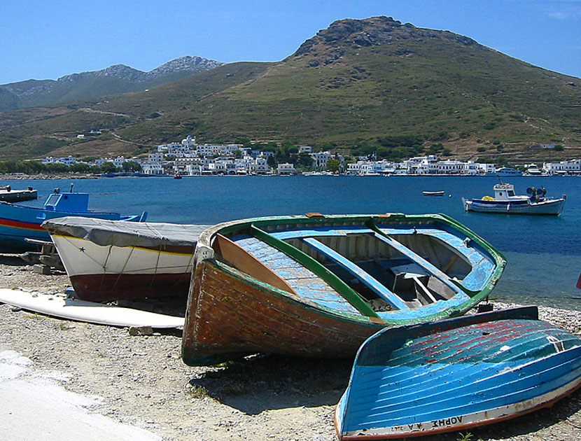 Sova ute på en camping i Katapola. Amorgos.