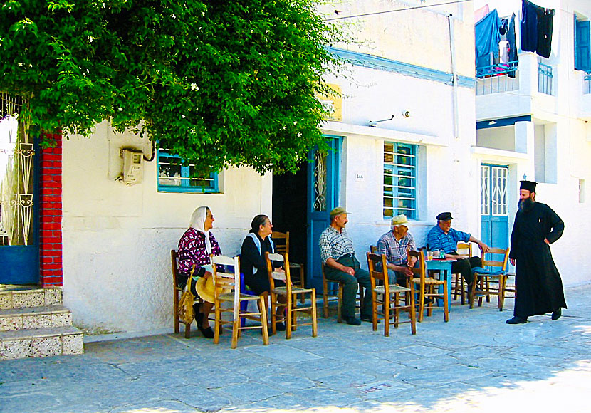 Kafé på torget i Langada på Amorgos.