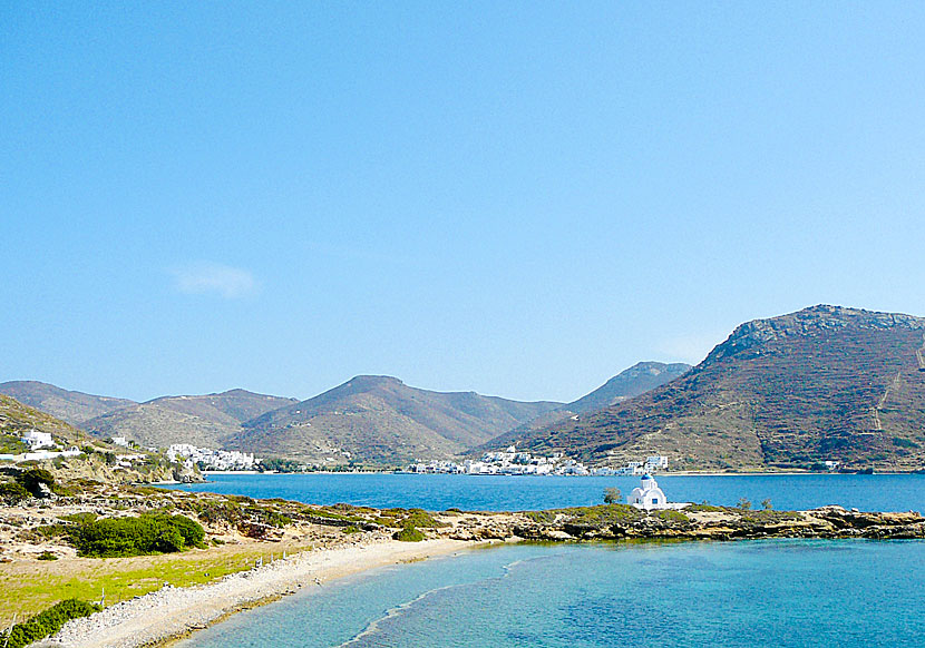 Agios Panteleimonas beach mellan Maltezi beach och Katapola.