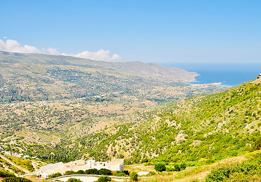 Chora på Andros sett från Monastery of Panachrantos.
