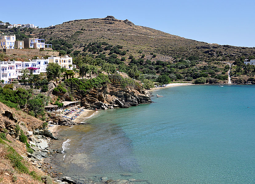 Andros bästa stränder. Aneroussa beach.  Batsi.