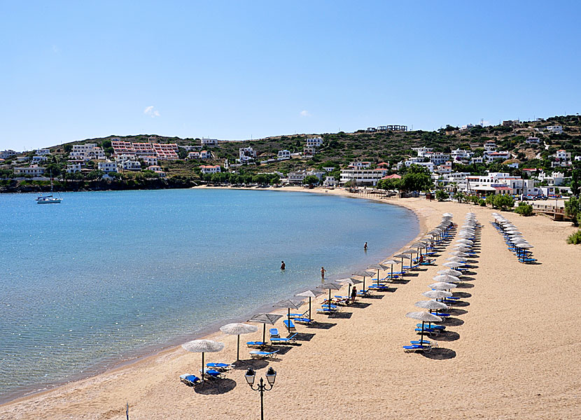 Andros bästa stränder. Batsi beach. 