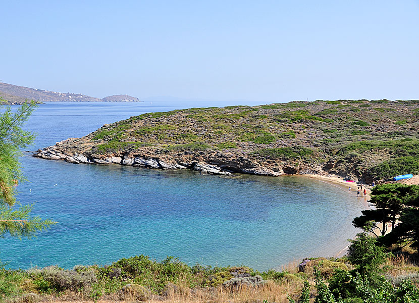 Kolona beach i Batsi på Andros.