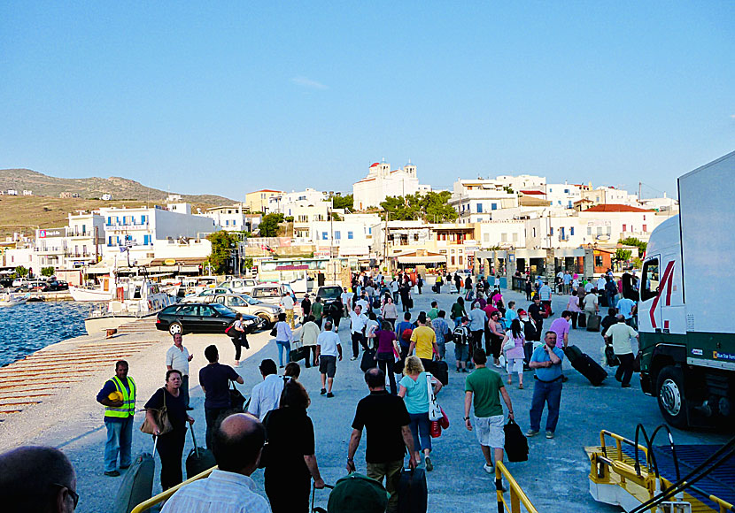 Hamnen i Gavrio på Andros.