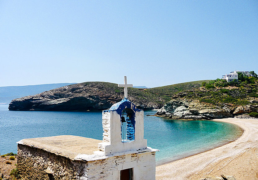 Panagia church på Vitali beach på Andros.