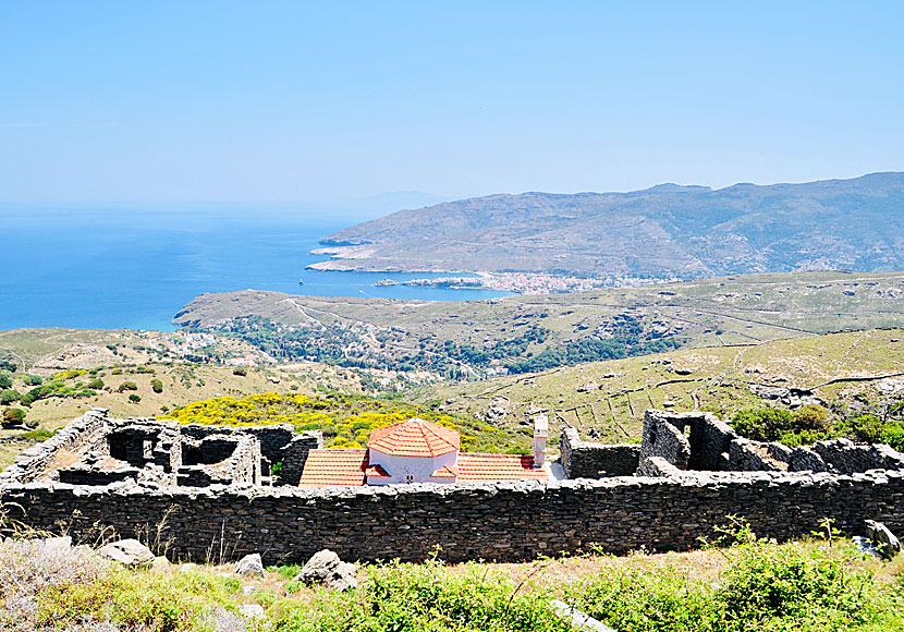 Chora på Andros sett från Agia Irini Monastery.