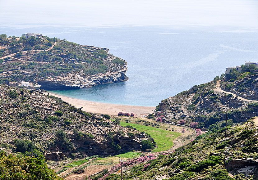 Vitali beach på nordöstra Andros i Grekland.