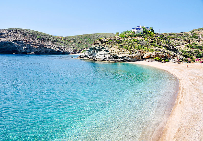 Vitali beach på Andros i Kykladerna.