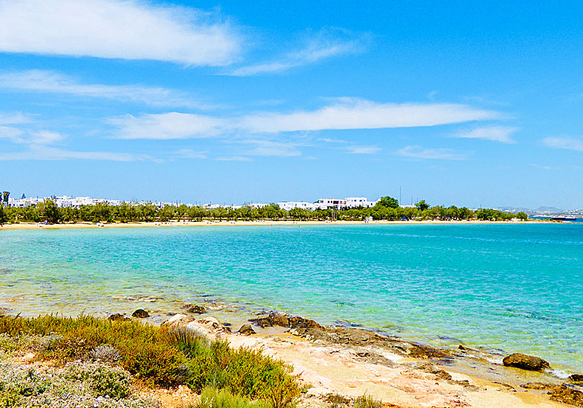 Psaraliki beach nära Chora på Antiparos i Kykladerna.