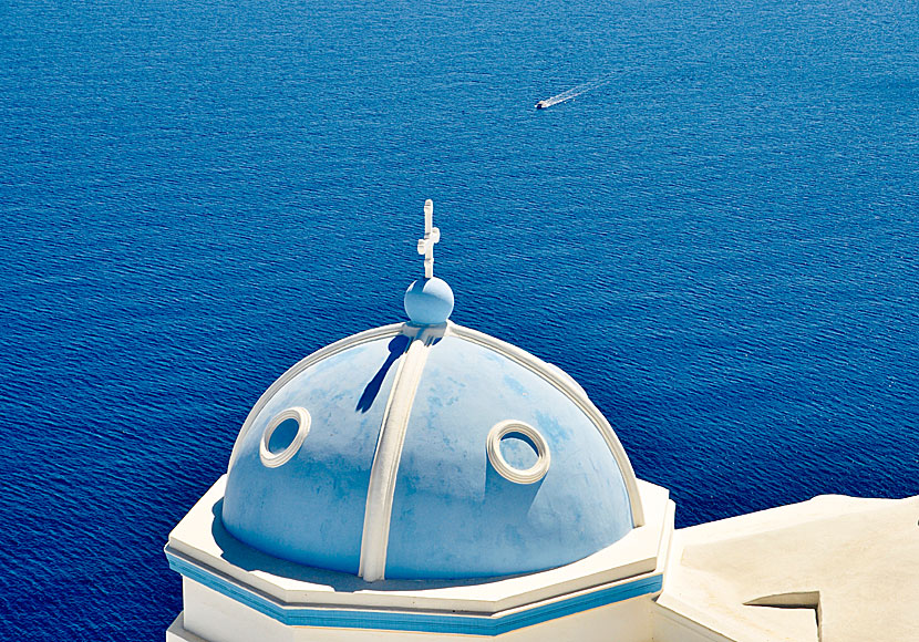 Utsikt över havet från kyrkan Panagia Portaitissa i Kastro på Astypalea. 