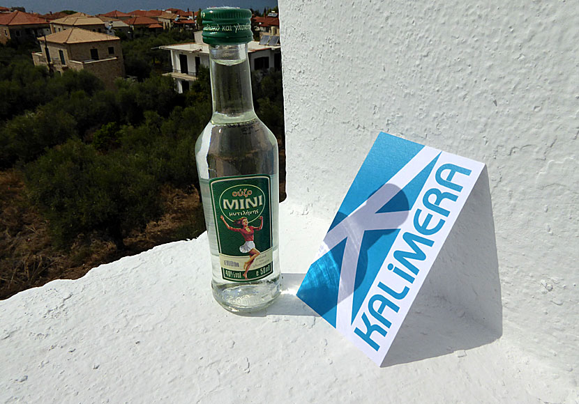 I skuggan av en liten Ouzo, i detta fall Ouzo Mini från Lesbos. 