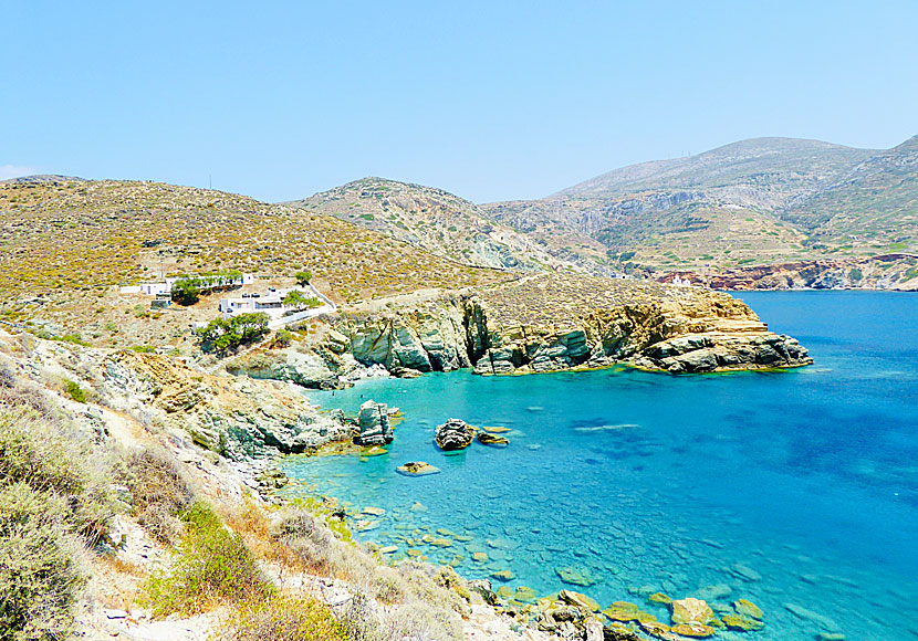 Galifos Rooms ovanför Galifos beach på Folegandros.