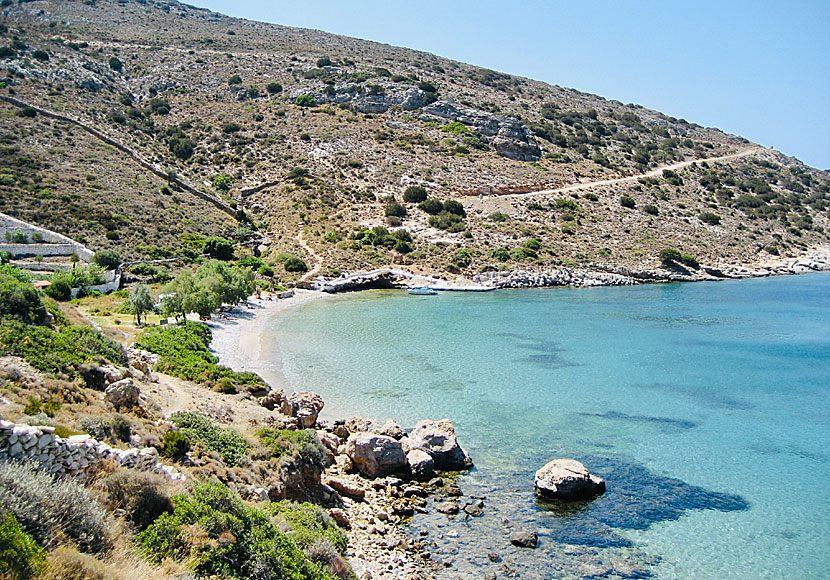 Eledaki beach på Fourni i Grekland.