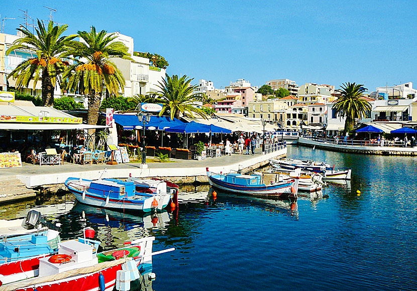 Restauranger och tavernor i Agios Nikolaos på östra Kreta.