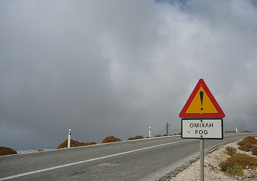 Dimma och oväder på Amorgos.