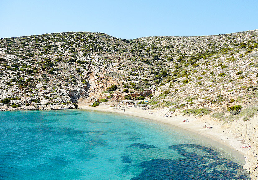 Maltezi beach nära Katapola på Amorgos.