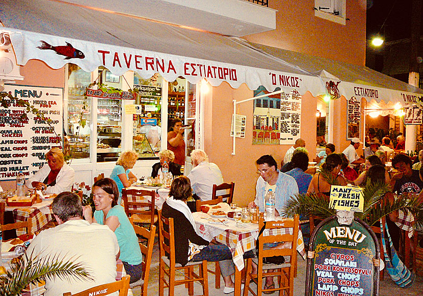 Restaurant Ó Nikos i Vathy på Ithaka.