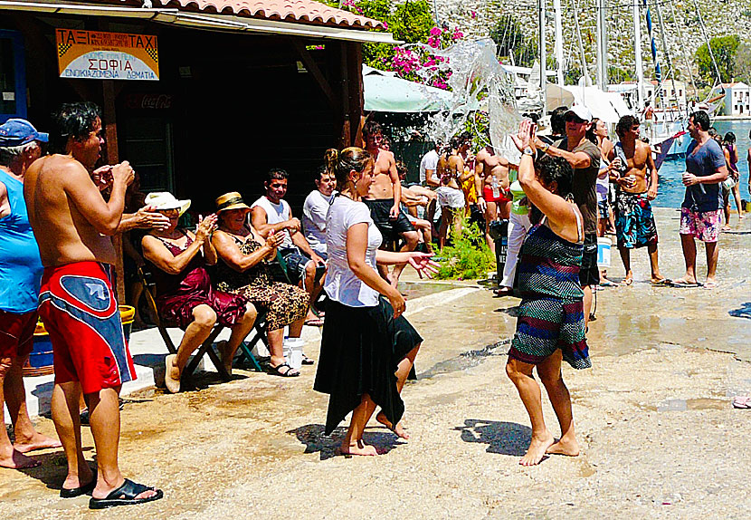 Fest, fiesta och panagiri i Megisti på Kastellorizo i Grekland.