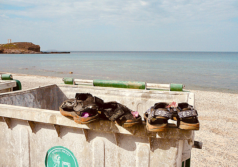 Teva-sandaler på Naxos i Grekland.