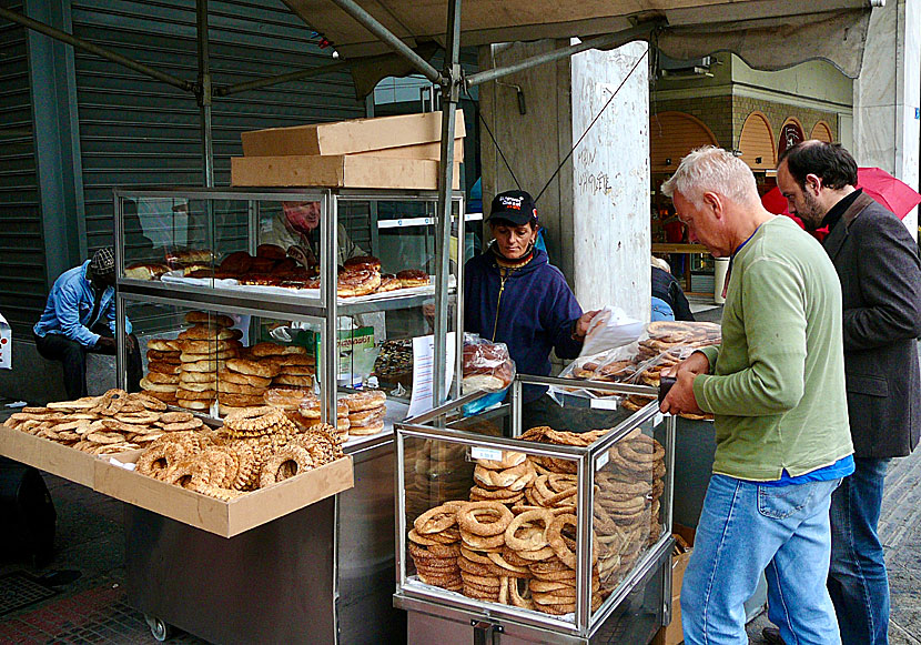 Goda kringlor och ännu godare gyros i Monastiraki i Aten. 