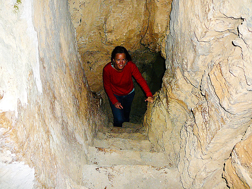 Grotta i Monastery Argokoiliotisa på Naxos.