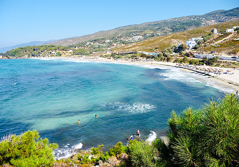 Stränderna Livadi och Messakti på Ikaria i Grekland.