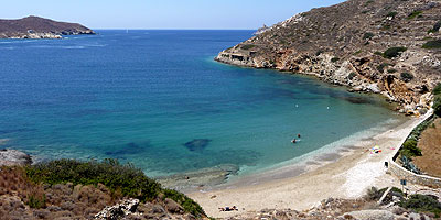 Tzamaria beach på vägen till Koumbara.