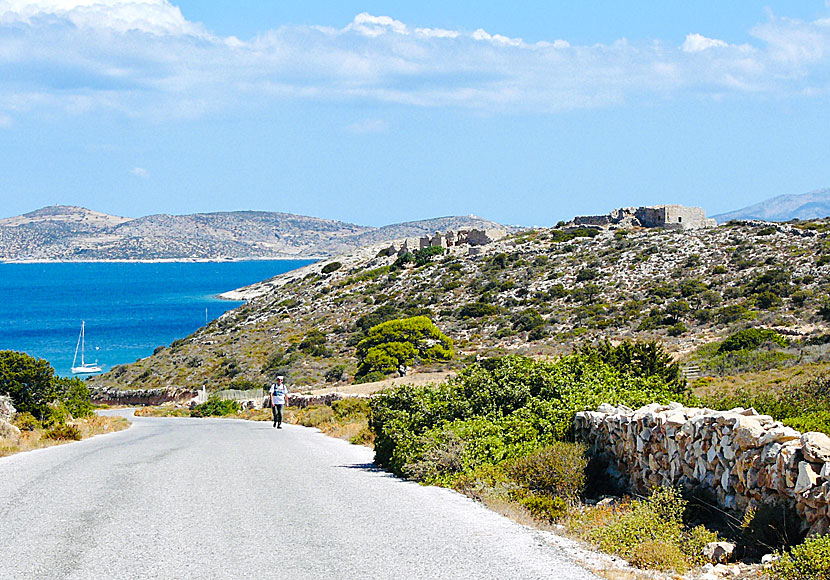 Från hamnen på Iraklia tar det en timme att gå till byn Panagia och till Livadi beach tar det 15 minuter.