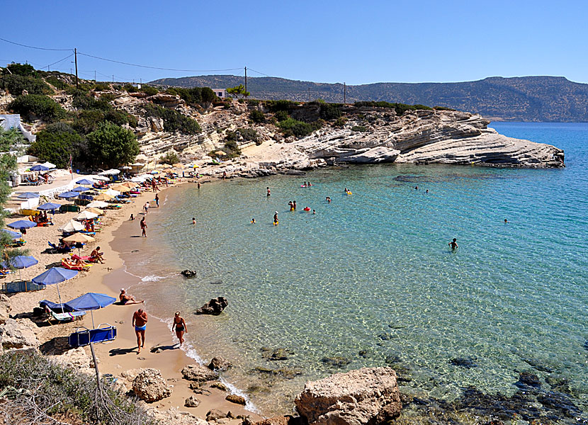 Karpathos bästa stränder. Mikri Amopi beach.  