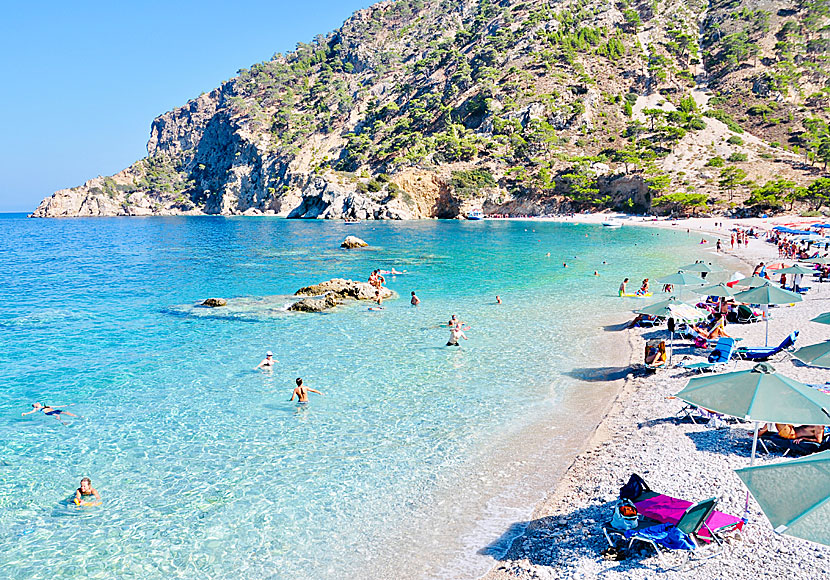 Apella beach är den bästa stranden på Karpathos.