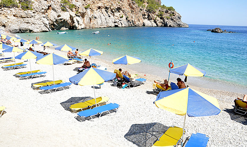 Achata beach norr om Pigadia på Karpathos.