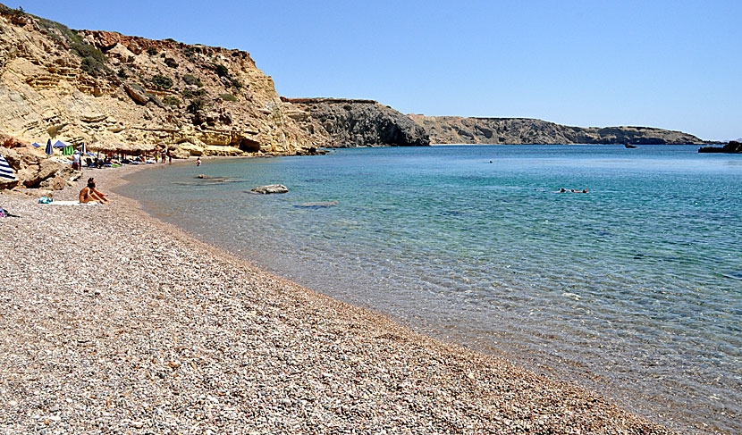 Agios Theodoros beach väster om Agrilaopotamos beach på Karpathos.