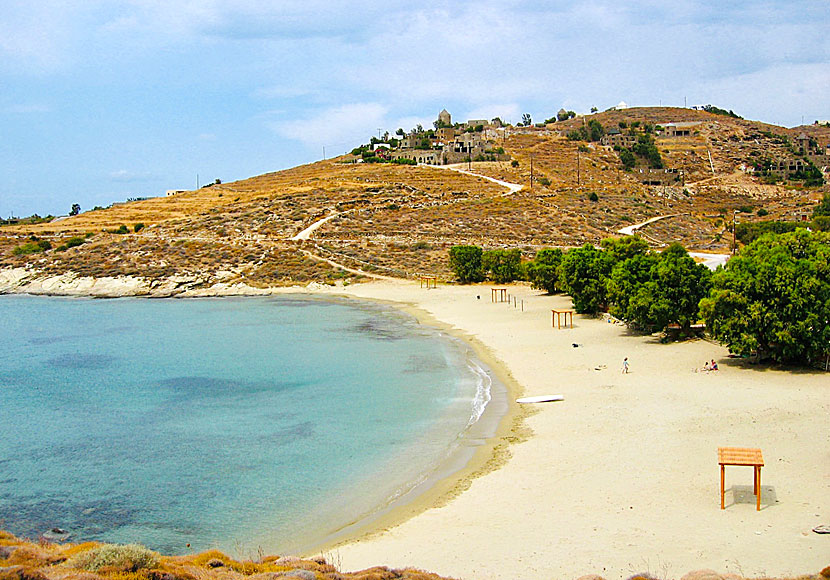 Koundouros beach på ön Kea i Grekland.