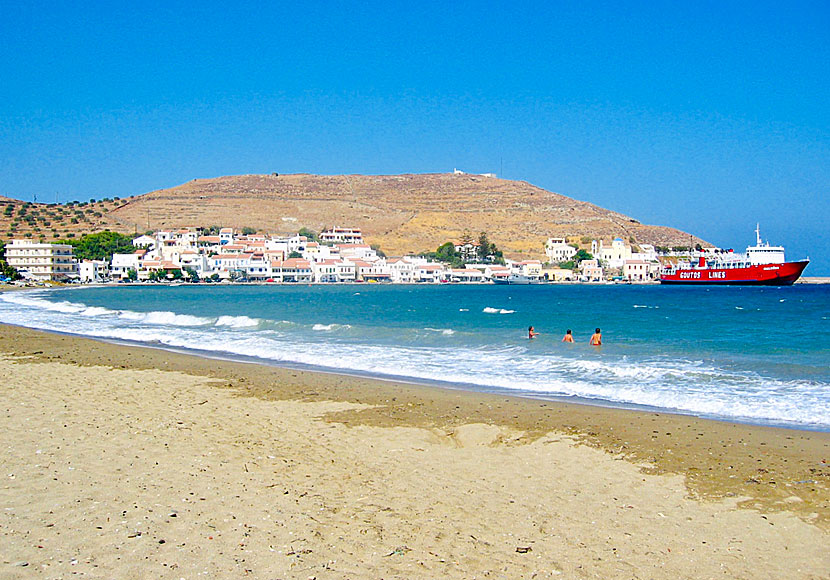 Korissia beach på Kea i Grekland.