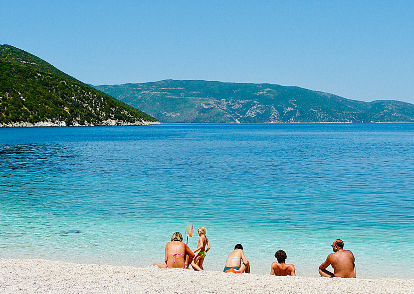 Antisamos beach nära Sami på Kefalonia.