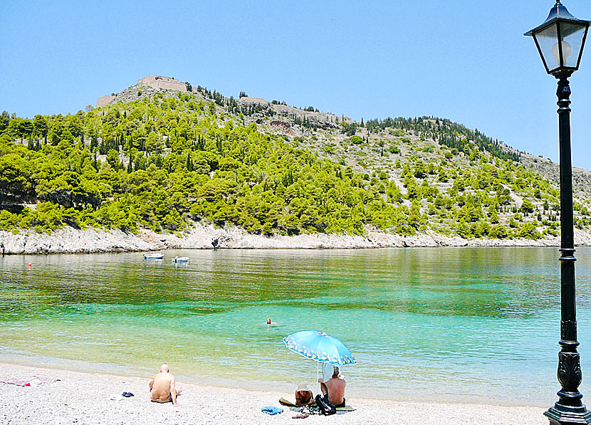 Stranden i Assos på Kefalonia.