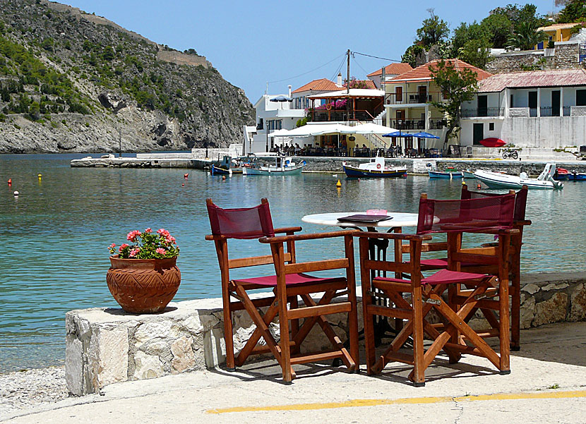 Restauranger och kaféer i Assos på Kefalonia.