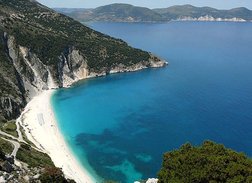 Myrtos beach på Kefalonia.