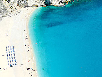 Myrtos beach på Kefalonia.