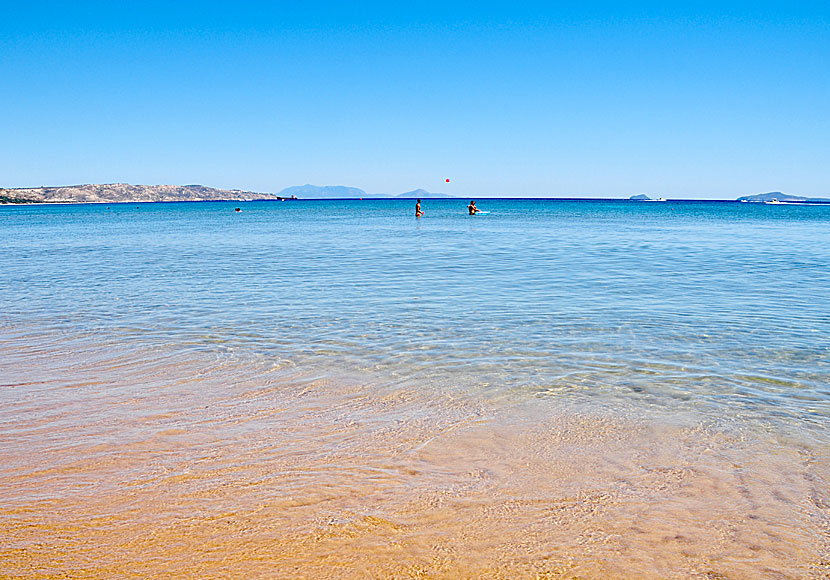 Vattnet och sanden på Paradise beach på Kos är paradisiskt och passar perfekt för små barn. 