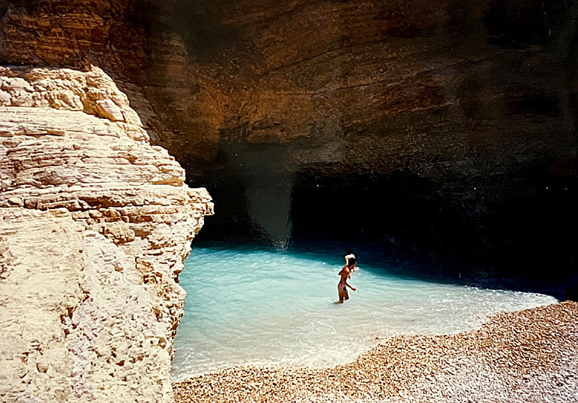 Gala beach nära Pori beach på Koufonissi i Småkykladerna.