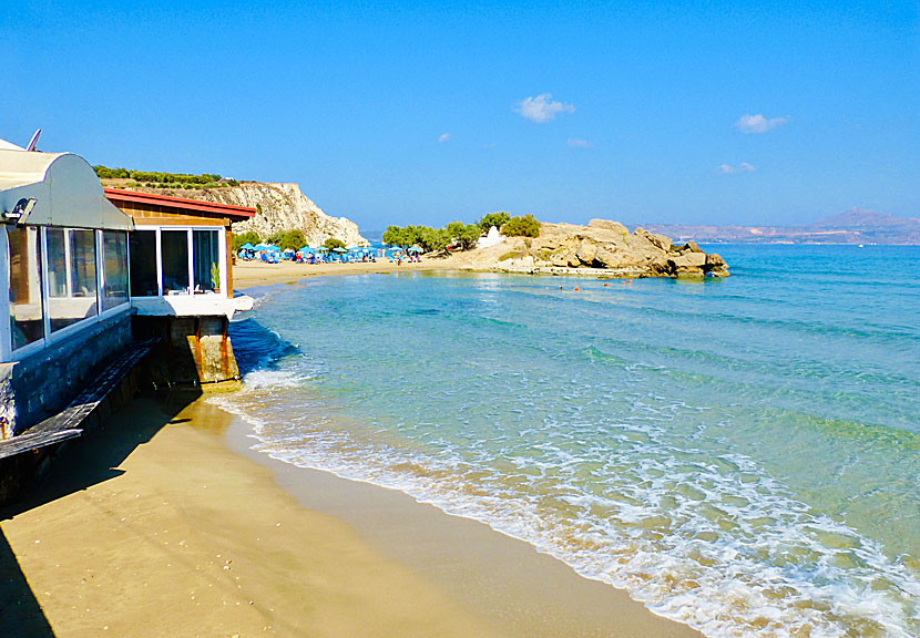 Strandnära taverna i Almyrida på Kreta.