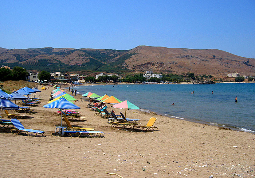 Fina stränder väster om Chania på Kreta.  Kissamos beach.